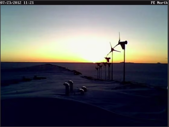 A long-awaited dawn: This sunlight was captured by webcam at Princess Elisabeth station on July 23.