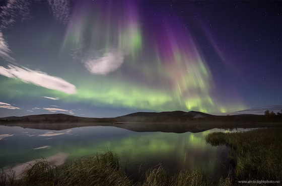 The northern lights, supercharged by a recent solar storm, dance above Naimakka, Finland, in this shot snapped on Tuesday morning by Ole Salomonsen.