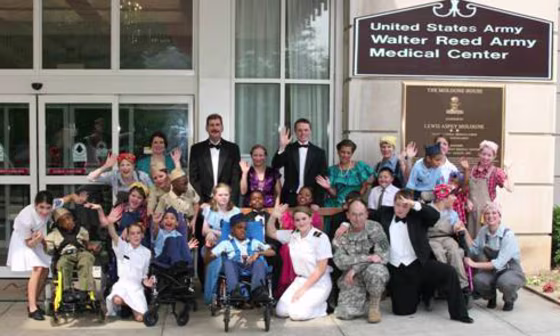 Allegro Foundation performers are photographed in front of the Walter Reed Army Medical Center after their performance in July 2006.