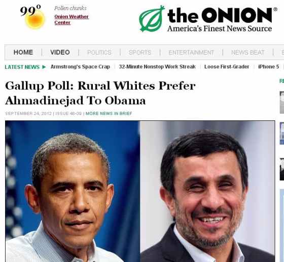 This fake article appeared on TheOnion.com on Sept. 24.