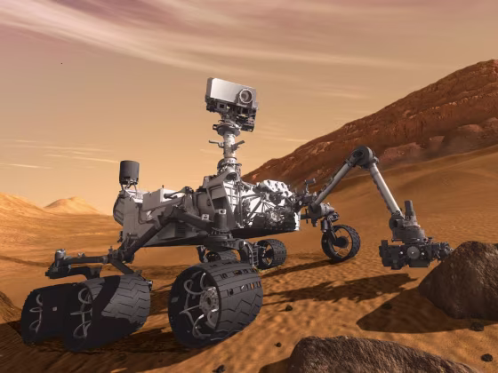 This artist's concept features NASA's Mars Science Laboratory Curiosity rover, a mobile robot for investigating Mars' past or present ability to sustain microbial life. Curiosity is slated to launch toward the Red Planet on Nov. 25, 2011. 
