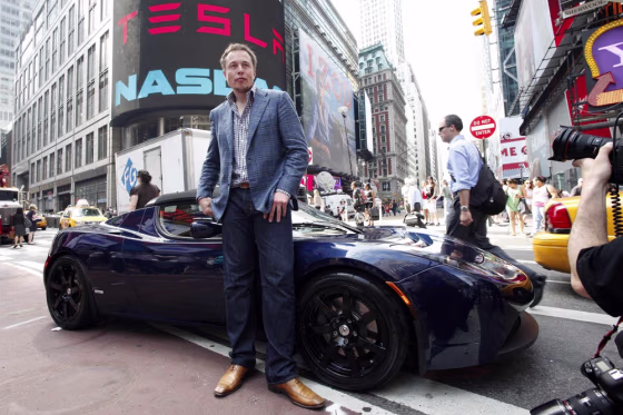 Image: Elon Musk & car