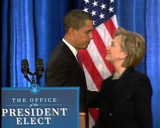 Image: Barack Obama, Hillary Clinton