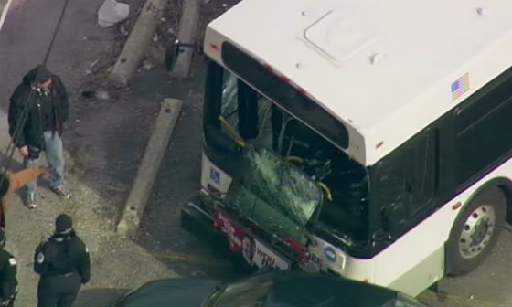 Police investigate a shooting Tuesday that apparently caused a Chicago Transit Authority bus to crash in Englewood.