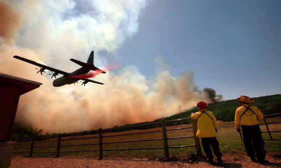 Image: Wildfires Continue To Burn In Texas