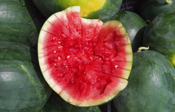 Image: A sliced open watermelon