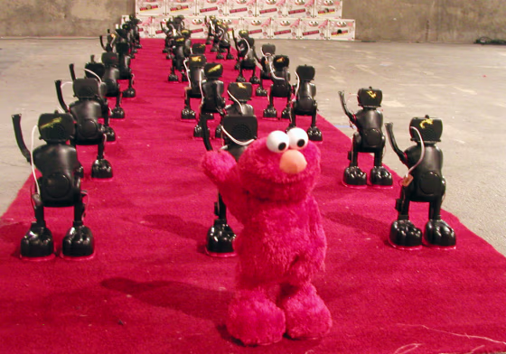 Well, here's an interesting use for "Tickle Me Elmo:" depicting Napoleon's misguided march into the Egyptian desert. It's part of Eyebeam art and technology center's annual Holiday Hackshop, which lets folks unleash their DIY spirit — in the name of art and environmentalilsm.