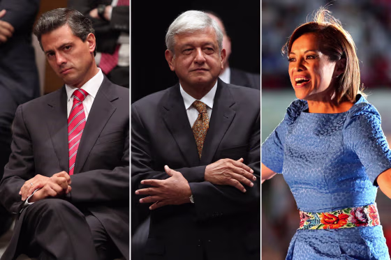 Image: Mexican Presidential candidates Enrique Pena Nieto, Andres Manual Lopez Obrador and Josefina Vazquez Mota.
