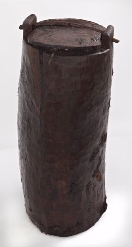 This Iron Age oak barrel was found in Ireland with exceptionally well-preserved butter inside. The contents of the vessel could be one of the earliest known examples of food packaging and preservation.