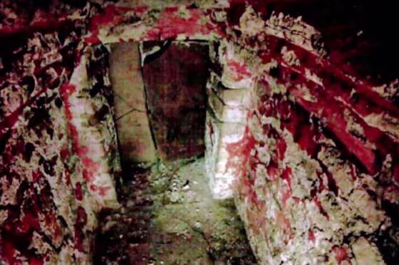 Red paint still clings to the walls of a 1,500-year-old tomb, hidden inside a pyramid at Mexico's Palenque archaeological site.