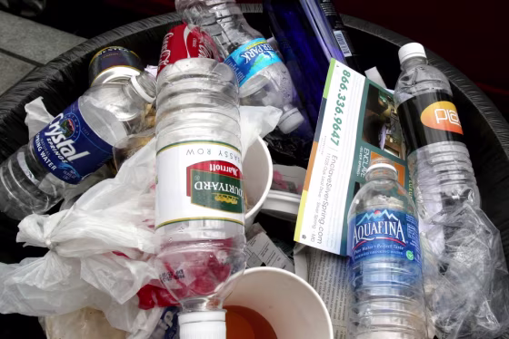 Image: Discarded water bottles