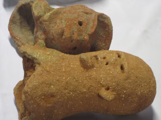 Two of the figurines American officials formally returned to the Nigerian government on Thursday. These roughly 2,000-year-old sculptures are the work of the Nok culture and were stolen from the Nigerian national museum.