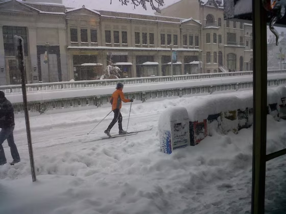 People skiing in Washington, D.C.