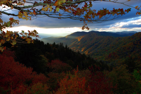 Sunrise at Newfound Gap in The Great Smokie Mountains.