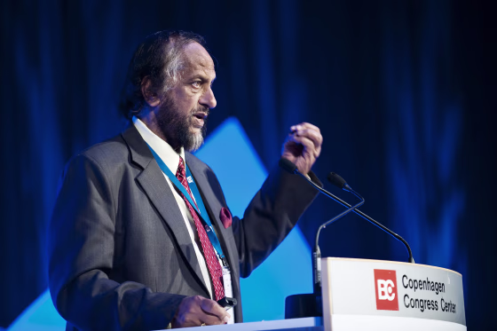 Rajendra Pachauri, chairman of the U.N. Intergovernmental Panel on Climate Change, spoke to climate experts gathered this week&nbsp;in Copenhagen, Denmark,&nbsp;to review the science ahead of international talks there in December for a new climate treaty.