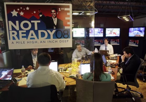 The media so overcrowded the GOP "war room'&nbsp;for a news conference that party operatives scrambled and found a new venue for Wednesday's planned events.
