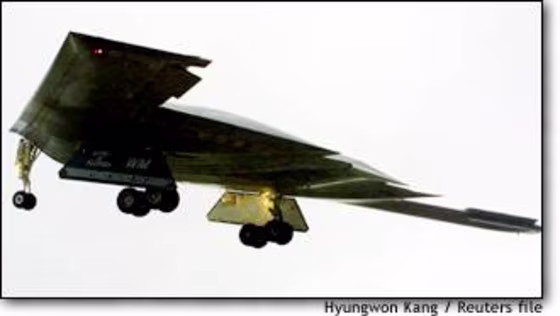 The B-2 Spirit stealth bomber takes off from Whiteman Air Force Base in Missouri en route to Afghanistan.