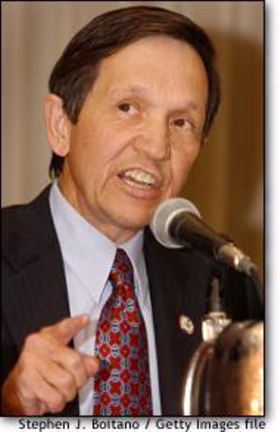 Rep. Dennis Kucinich, D-Ohio, addresses the NOW presidential contenders forum in July.