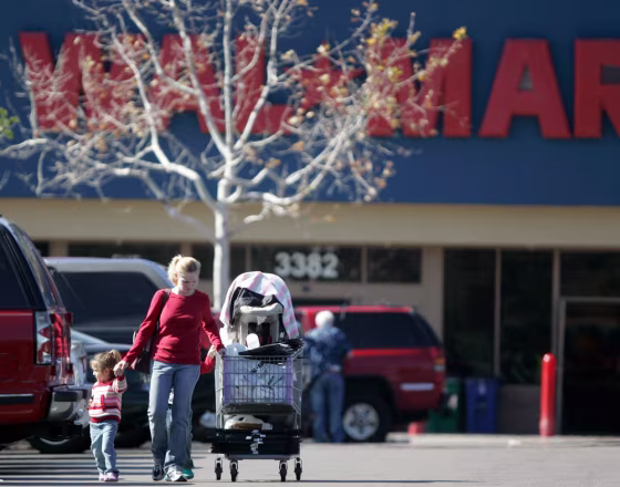 Image: Shoppers outside a Wal-Mart store in San Diego, Ca.