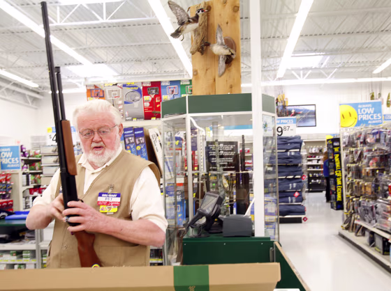 Image: Gun counter at Wal-Mart