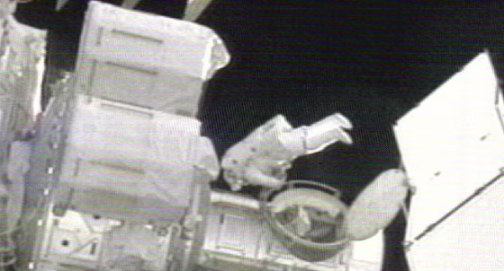 Image: Astronaut Michael Foreman exits the international space station
