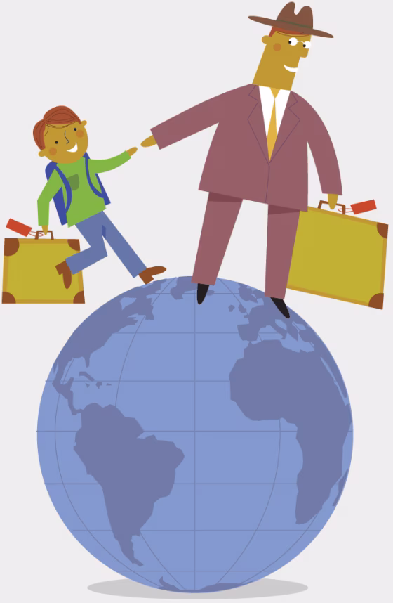 Image: Business travelers taking their kids along