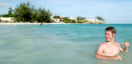 Michael Clarke of Australia enjoys the sun