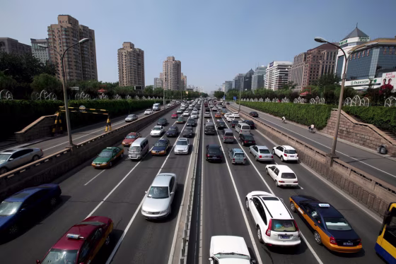 Image: A busy thoroughfare in Beijing, China