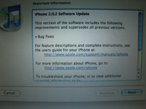 Image: Screenshot for iPhone \"bug fix\"