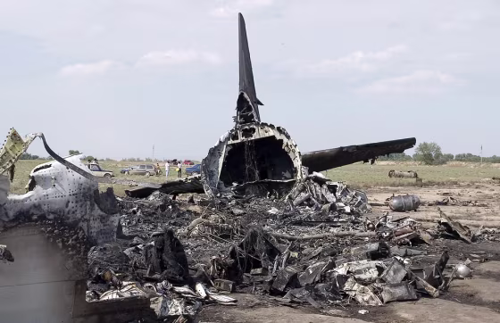 Image: Crash site of a Boeing 737 passenger jet near the Kyrgyz capital Bishkek