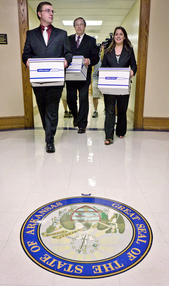 Image: Carrying petitions