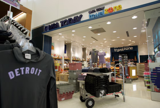 Image: A USA Today Travel Zone store at Detroit Metropolitan Airport