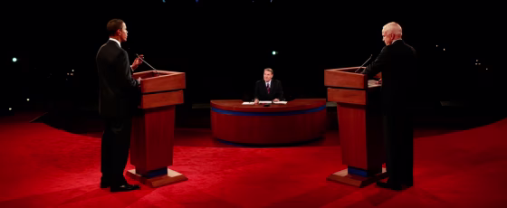 Democratic presidential nominee Sen. Obama and Republican presidential nominee Sen. McCain take part in first presidential debate in Mississippi