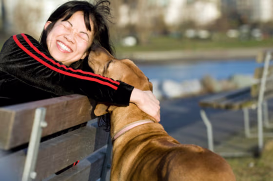 Image: Woman and dog