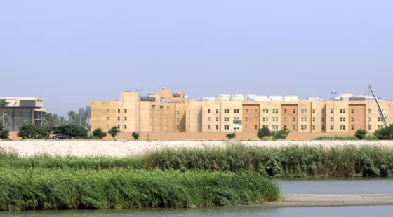 Apartments being built&nbsp;in the new U.S. Embassy complex in Baghdad are seen on Oct. 11. State Department employees posted to the embassy live within what's known as the&nbsp;fortified Green Zone, but many are protesting a policy that forces postings to Iraq.