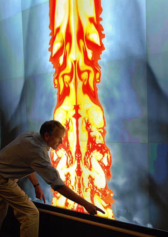 Image: A supercomputer simulation of a fireball that might be expected from an asteroid exploding in Earth's atmosphere