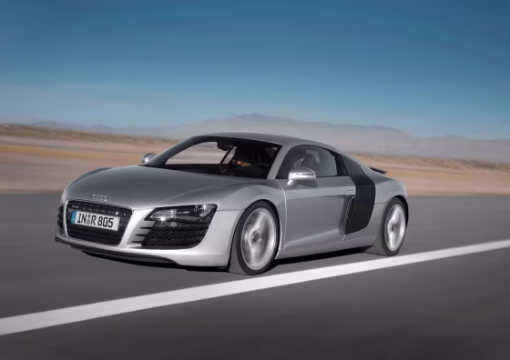 For a relatively low price of $109,000, the Audi R8 can go from 0 to 60 mph in 4.4 seconds and achieve a top speed of 187 mph.
