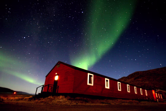 Image: The Aurora Borealis glows in the sky, September 03, 2007, in the Greenland town of Kangerlussuaq.