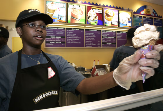 Image: Ben & Jerry ice cream shop.