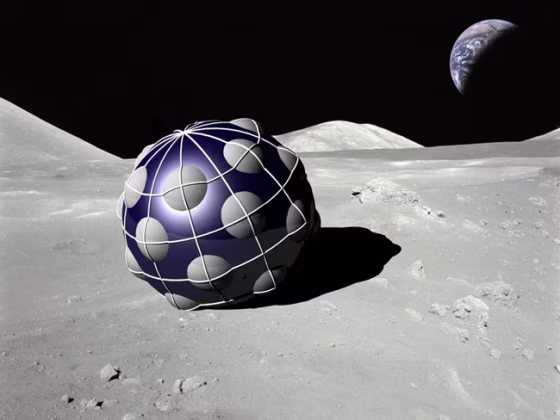 Image: An artist's view of the \"Moondancer\" lander/rover at the Sea of Tranquility
