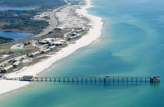Image:  An aerial view of the Gulf Shores State.