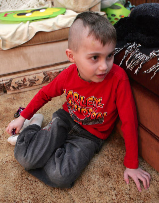 Bryan Ruda, 6, plays at home on Tuesday after he was&nbsp;suspended from kindergarten at the Parma Community School. 