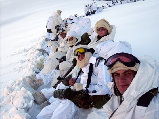 Image: Tukish soldiers in the snow during the operation