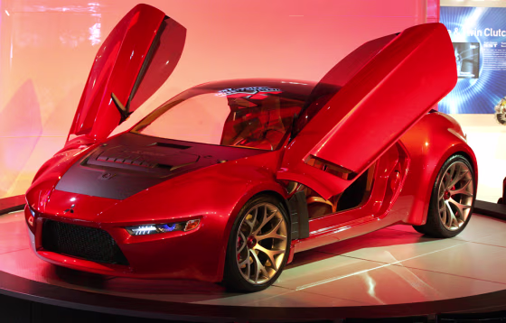 The diesel-powered Mitsubishi Concept-RA sport coupe is no soot-belching school bus.