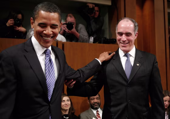 Image: Sen. Barack Obama shares a moment with Sen. Robert Casey