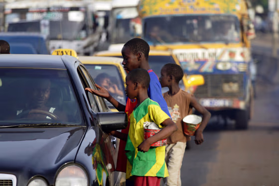 Religious students forced to beg for their&nbsp;Islam teacher ask for change and food in Dakar, Senegal.