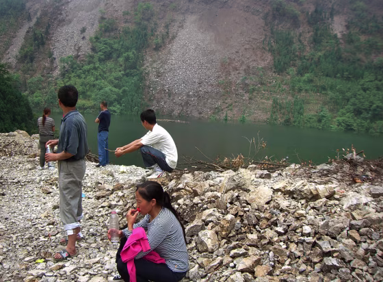 Image: Newly formed lake which has fully submerged the village of Shuangdian, China