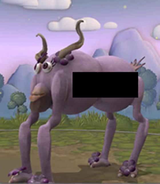 Image: The "Boobalicious" character created by PC Gamer editor Kristen Salvatore earned her a warning letter from Electronic Arts, publisher of "Spore." Offending bits have been blacked out to protect the children.