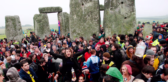 Image: Summer Solstice revelers at the Stonehenge site