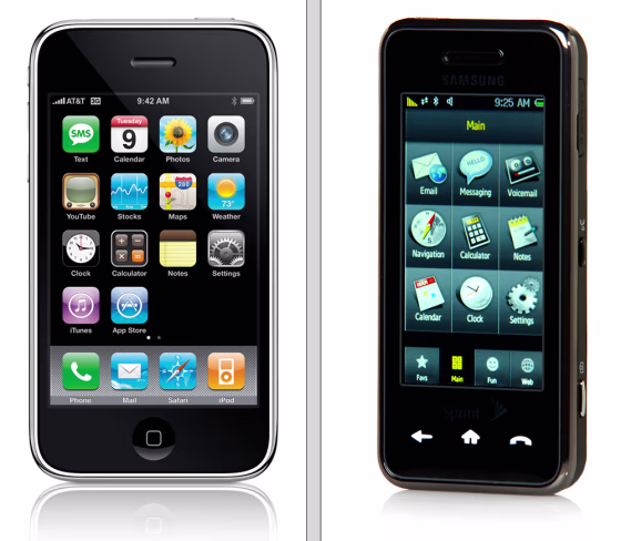 Image: Apple iPhone 3G; Samsung Instinct